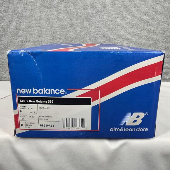 AIME LEON DORE x NEW BALANCE 550 – 2022 – WHITE/BROWN – MEN’S SIZE 9 D – NIB main image 8